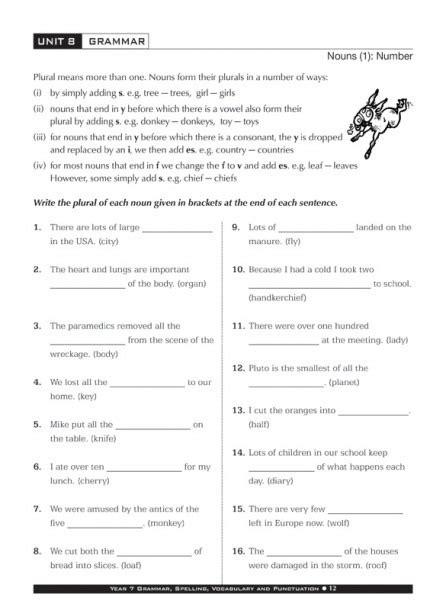 Grade 7 English Worksheets With Answers Grade 7 Grammar Lesson 10