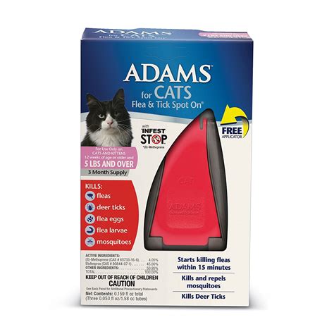 Adams Flea And Tick Spot On Treatment For Cats 3 Months Supply