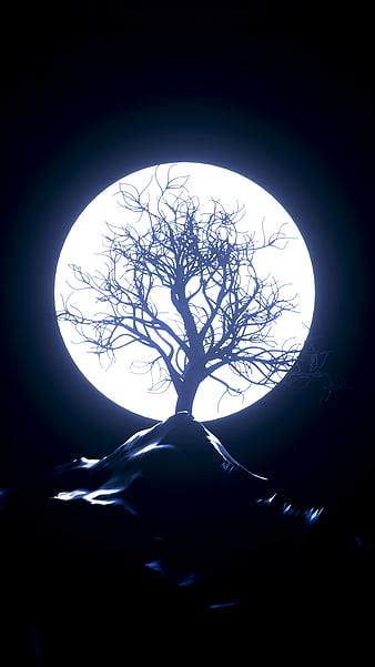 Digital Art Portrait Display Nature Trees Skull Moon Stars