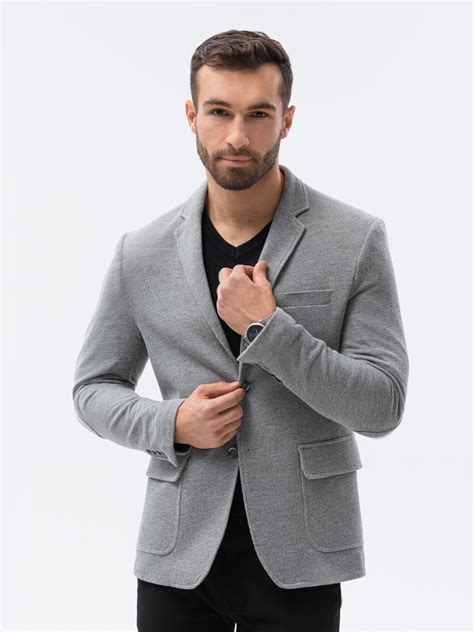 Mens Casual Blazer Jacket M162 Grey Modone Wholesale Clothing