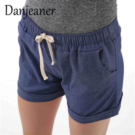 Danjeaner Women Cotton Shorts 2018 Summer Fashion Candy Color Elastic