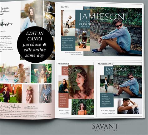 Yearbook Ad Canva Template Full Page Editable Modern School Yearbook