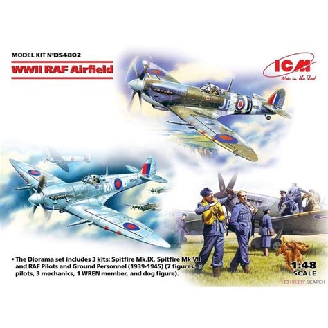 Icm Ds4802 148 Raf Airfield Spitfire Mk Ix Spitfire Mk Vii Raf Pilots