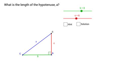 Pythagoras Theorem Calculating The Hypotenuse Geogebra My Xxx Hot Girl