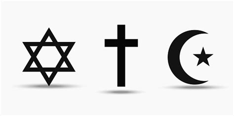 Vetores De Símbolos Do Três Mundial Religiões Judaísmo Cristianismo E