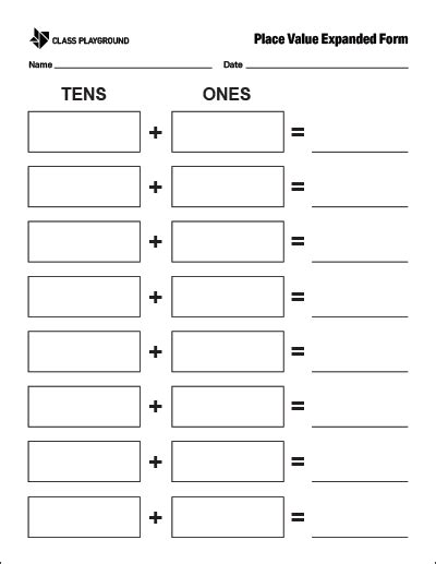 Printable Place Value Expanded Form Tens And Ones Place Value Cards