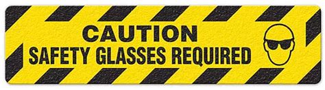 Caution Safety Glasses Required 6x24 Anti Slip Floor Tape