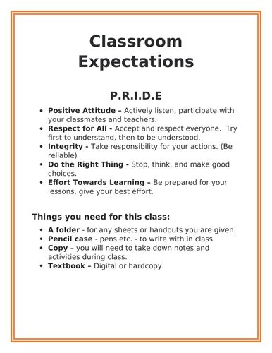 Free Classroom Expectations Poster Teaching Resources