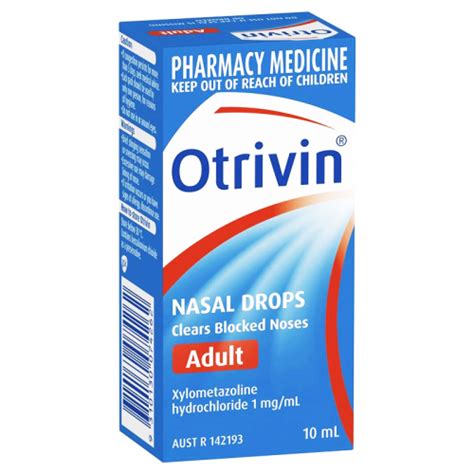 Cold and flu sinusitis allergy including hayfever gentle, easy to use spray suitable from birth. Otrivin Adult Nasal Drops 0.1 mg / mL ( Xylometazoline ...