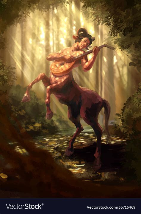 Centaur Play On Guitar In Forest Royalty Free Vector Image