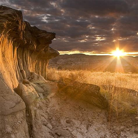 Rock Mountain Sunset Sunshine Landscape Ipad Wallpapers Free Download