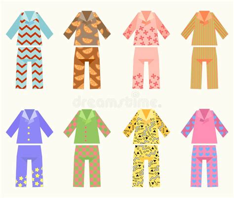 Conjunto Vector De Pajamas Con Colorido Ilustración Del Vector