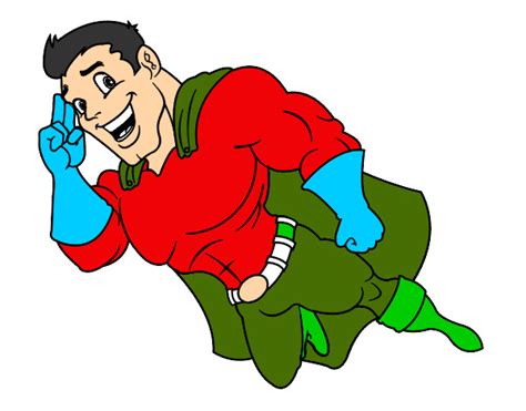 Dibujo de Superhéroe volando pintado por Emir en Dibujos net el día 29