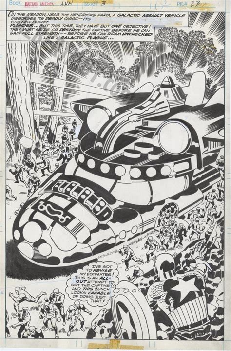 Albert Moy Original Comic Art Captain America Annual By Jack Kirby