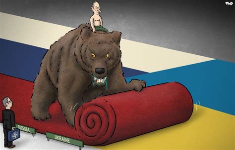 Russia Ukraine And Nato Cartoon Movement