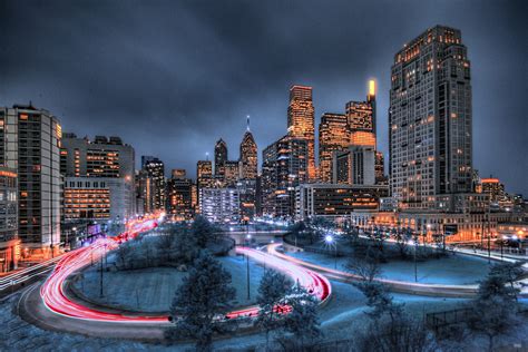 Download Night Skyscraper City Pennsylvania Man Made Philadelphia Hd