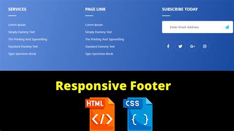 Responsive Footer Using Bootstraphtml And Css With Code