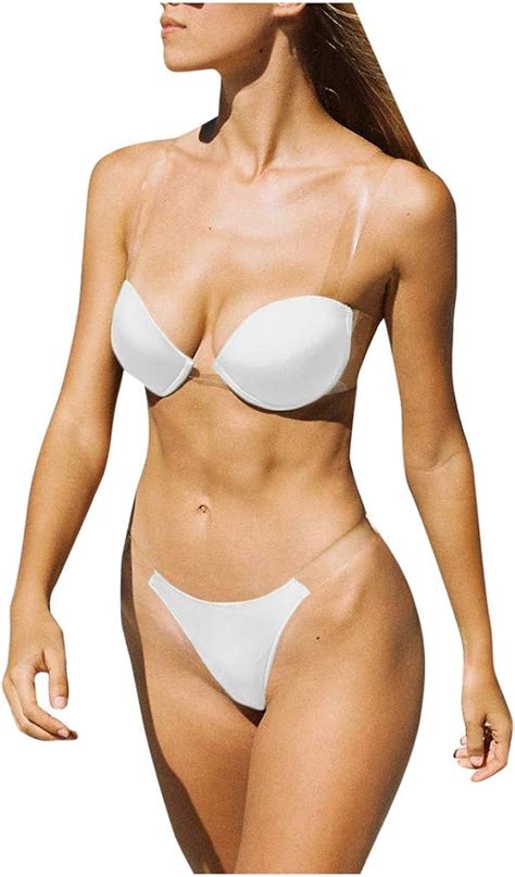 Vemow Damen Zweiteiliger Badeanzug High Waist Bikini Mit Durchsichtig