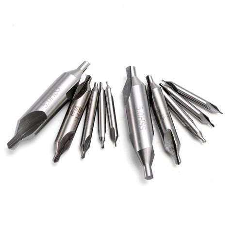 10pcs 60 Degree Combined Countersink Drill Bits High Speed Steel Center