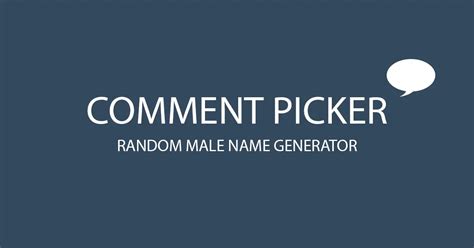Male Name Generator Generate Random Male Or Boy Name