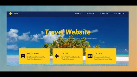 How To Make A Website Step By Step Using Html Css Travel Website Tutorial Youtube