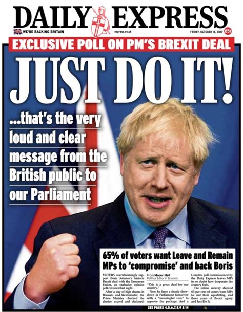 My Deal Or No Deal What The Papers Say About Boris Johnsons Brexit