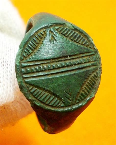 Ancient Roman Bronze Seal Ring With Decoration On The Bezel Catawiki