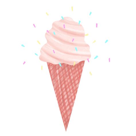 Ice Cream Cones Png Transparent Summer Ice Cream Cone Hand Drawn