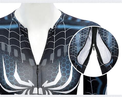 Spider Girl Halloween Costumes For Women Cosplay Double Zipper Bodysuit