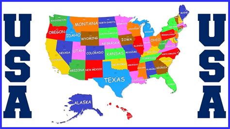 Learn Usa 50 States And Capitals Names Learning Map Of