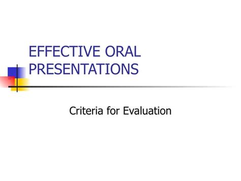 Effective Oral Presentations Ppt