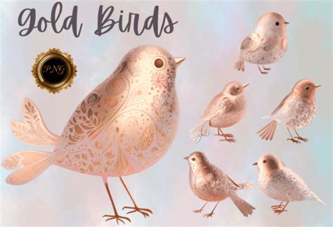1 Gold Birds Png Clipart Designs And Graphics