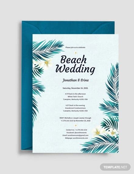 Printable Wedding Invitation Crashing Waves Watercolour Coastal Wedding