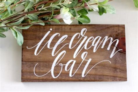 Icecream Bar Sign Smores Bar Sign Rustic Wooden Wedding