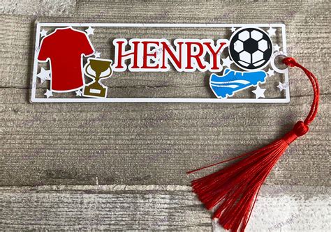 Personalised Football Bookmark Bookmark With Tassel T For Etsy