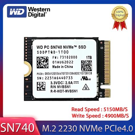 Western Digital Wd Sn740 2tb 1tb 512gb M 2 Ssd 2230 Nvme Pcie Gen 4x4