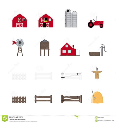 Farm Vector Icon Collection Stock Vector Illustration Of Pictogram