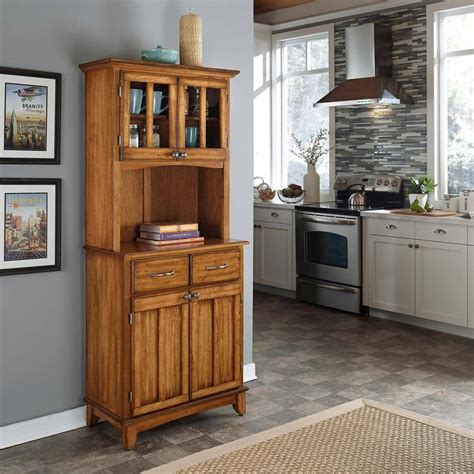 Home Styles Cottage Oak Buffet With Hutch 5001 0066 62 The Home Depot