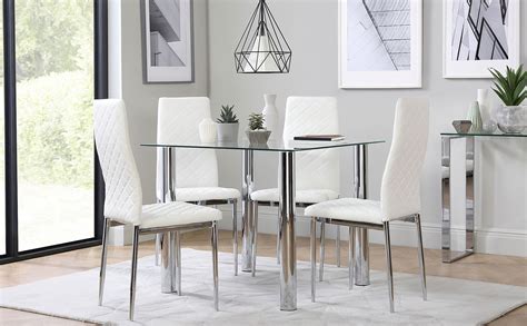We have several options of glass table with chairs with sales, deals, and prices from brands you trust. Nova Square Glass and Chrome Dining Table with 4 Renzo ...