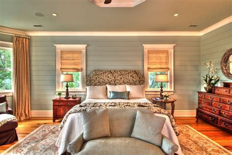 Transitional homes have a great mix of modern and traditional styles. shiplap Traditional Bedroom Decorating ideas Charleston ...