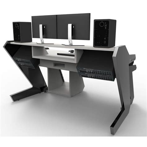Additional information kd, music recording studio desk storage: Music Commander Full Set Black - Studio Desk Workstation Furniture