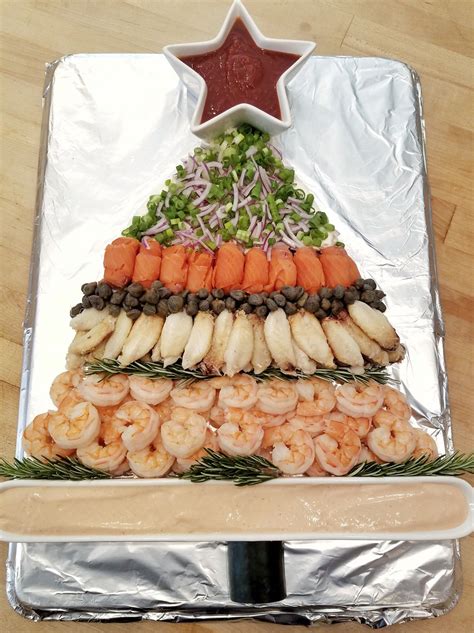 How good is an when we talk australian christmas feasting, does it get any more 'strayan than a table heaving with seafood? Seafood Christmas tree platter | Food, Appetizers, Seafood