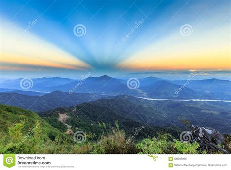 Beautiful Sunset And View Point At Thailand Stock Image Image Of