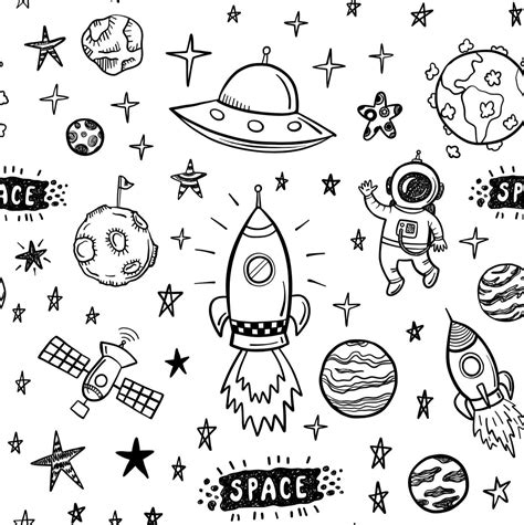 Black And White Space Kids Wallpaper Self Adhesive Etsy Space