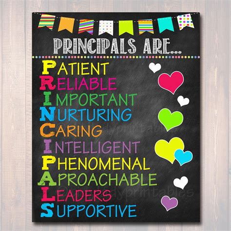 School Principal Poster Principals Are Acronym Art School Office Wall