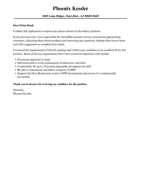 Sample Baker Cover Letter Samples And Templates - vrogue.co