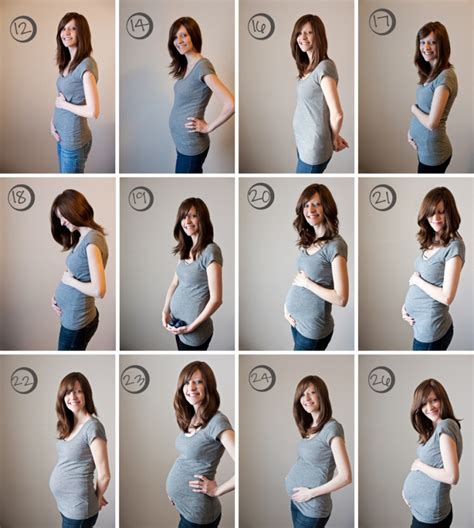 A Series Of Photos Showing The Stages Of A Pregnant Woman