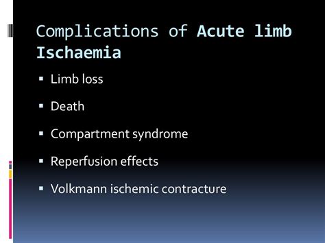 Acute Limb Ischaemia