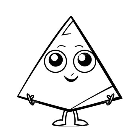 Funny Character With Two Eyes And A Triangle On A White Background With