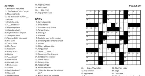 Challenging Crossword Puzzles To Print Large Print